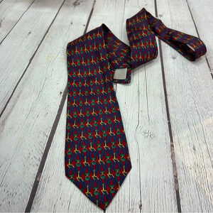 richel hand made silk neck tie made in spain equestrian theme preppy designer